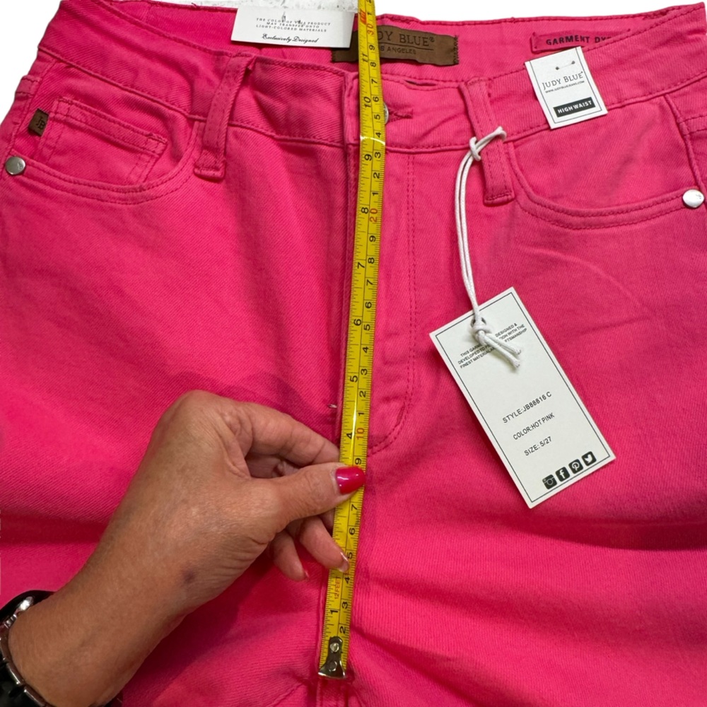 Judy Blue All the Heart Eyes High Rise Hot Pink 90’s Straight Leg Jeans 5 NWT - Picture 9 of 16
